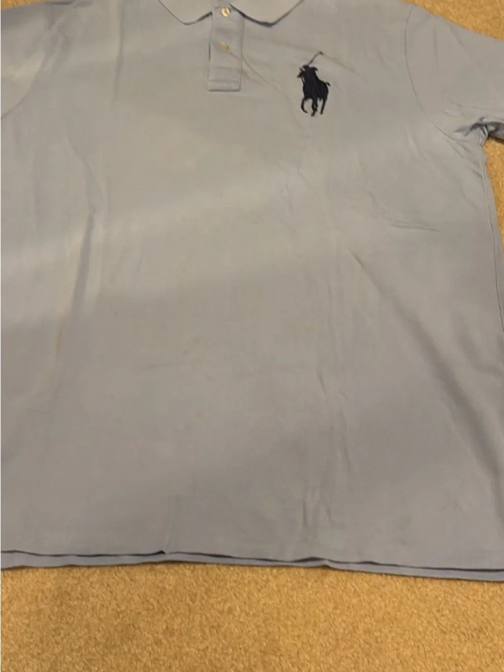 Polo Ralph Lauren Light Blue Polo with Navy Pony sz 2XLT mint condition